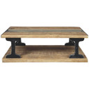El Paso Live Edge Coffee Table With Glass Insert