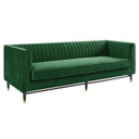 Devotion Channel Tufted Velvet Sofa, Emerald