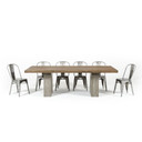 Relent Modern Oak & Concrete Dining Table, 118"