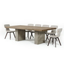 Relent Modern Oak & Concrete Dining Table, 118"