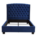 Majestic Queen Tufted Bed, Royal Navy Velvet