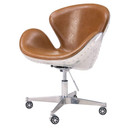 Duval Swivel Office Chair-Distressed Caramel