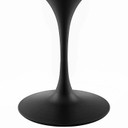 Pedestal Design 60" Round Artificial Marble Dining Table, Black White