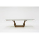 Babia Smoked Glass & Walnut Extendable Dining Table