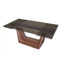 Babia Smoked Glass & Walnut Extendable Dining Table