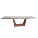 Babia Smoked Glass & Walnut Extendable Dining Table