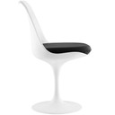 Pedestal Design Dining Vinyl Side Chair, Black