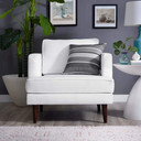 Agile Upholstered Fabric Armchair, White