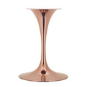 Pedestal Design 28" Round Cherry Walnut Wood Dining Table, Rose Gold Base