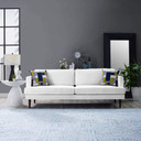 Agile Upholstered Fabric Sofa, White