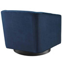 Modern Swivel Accent Lounge Chair, Midnight Blue Velvet