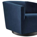 Modern Swivel Accent Lounge Chair, Midnight Blue Velvet