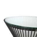 Platner Side Table, Black, Glass Top