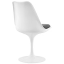 Pedestal Design Dining Vinyl Side Chair, Gray