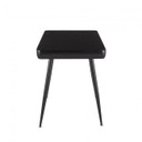 Boom Desk, Black Metal, Black Wood Top, Black Glass