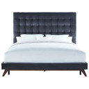 Eden Grey Velvet Bed in King Size