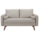 Revive Upholstered Fabric Loveseat, Beige