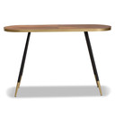 Laurel Console Table, Walnut Wood, Gold and Black