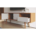 Tricia TV Stand, Off White & Maple Cream, 71"