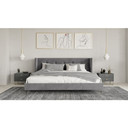 Bryant Queen Grey Velvet Bed, Gold Legs