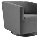 Modern Swivel Accent Lounge Chair, Gray Velvet