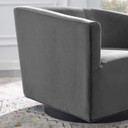 Modern Swivel Accent Lounge Chair, Gray Velvet