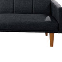 Atomic Convertible Sofa, Square Tufted Back, Dark Gray
