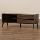 Takashi Mid Century Walnut and Brown Wood TV Stand