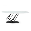 Corbett White High Gloss Frosted Glass Dining Table