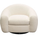 Pascal Swivel Accent Chair in Bone Boucle Textured Fabric
