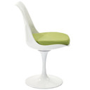 Pedestal Design Dining Fabric Side Chair, Green