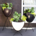 Mid Century Bullet Planter, Black