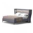 Joel King Vegan Leather Bed, Dark and Light Grey