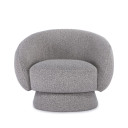 Gloria Boucle Fabric Upholstered Chair, Heather Grey