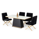 Peak Modern Black Oak Dining Table