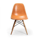 Designdistrict Retro Side Chair, Orange Fiberglass, Set of 2