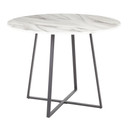 Covina Dining Table Black Metal, White Marble