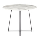 Covina Dining Table Black Metal, White Marble