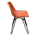 Camron Dining Chair, Clay Leather, Black Hairpin Leg