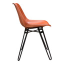 Camron Dining Chair, Clay Leather, Black Hairpin Leg