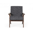 Candea Mid-Century Walnut and Grey Accent Chair