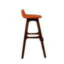 Buch Mid Century Teak Bar Stool, Orange