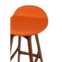 Buch Mid Century Teak Bar Stool, Orange