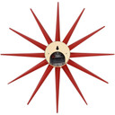 Metal Star Clock Dark Red