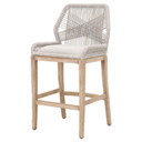 Loom Bar Stool, Taupe & White Rope, Grey Wood Legs