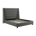 Koah Grey Velvet Bed in Queen