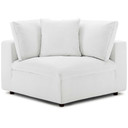 Crux Down Filled Overstuffed 5 Piece Sectional Sofa, White