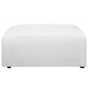 Mingle Fabric Ottoman, White