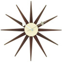 Sunburst Clock Walnut