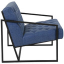 Elliot Leather Tufted Lounge Chair, Retro Blue